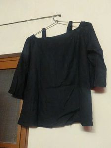 Black Square Neck Top
