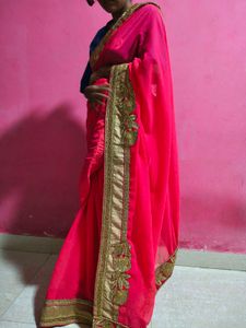 New Sari With Fall Done
