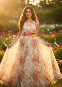 Floral Girl&#39;s Party Dress