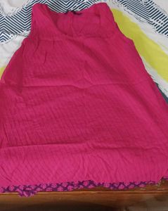 Pink Sleeveless Kurti