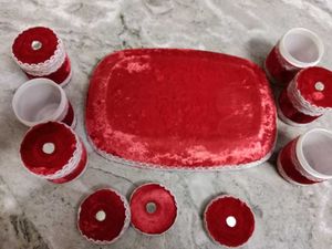 Red Velvet Trinket Set