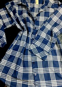 Diya Branded New Checks Shirt Navy Blue