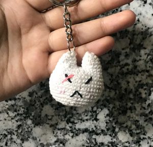 Crochet Matching Bunny Keychains.