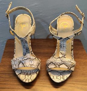 Snake Print 4 Inches High Heel Sandals