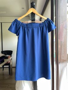 Blue Off-the-Shoulder Dress