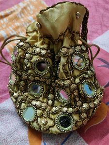 New Stylish Golden Potli Bag