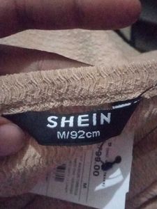 Shein Halter Tie-Up Neck Textured Top With Skirt