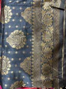 Grey Banarasi Type Art Silk Saree