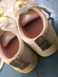 Gold Cap White Sneakers