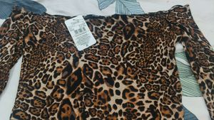 Leopard Print Off-Shoulder Top New YearSale ❗❗❗