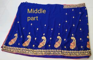 Royal Blue Georgette Saree With Thread Embroidery