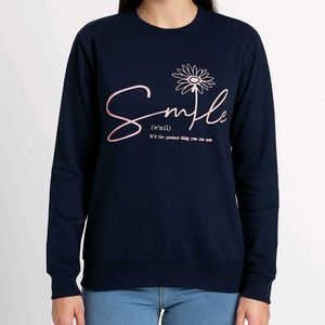 Navy "Smile" Graphic Sweatshirt