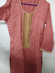 Party Wear Suit Pink And Golden
