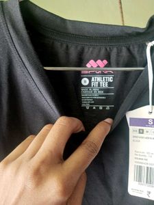 Black Athletic Fit Tee For Women
