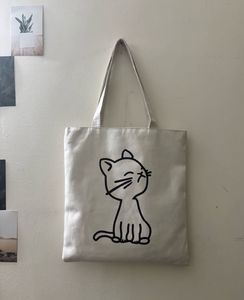 Cute Cat Canvas Tote Bag