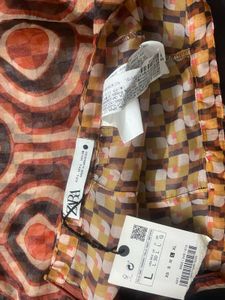 Brand New Zara Organza Dual Layer Geometric Skirt