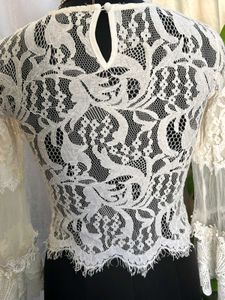 Embroidered Net Top