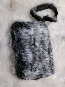 Black Fur Pouch
