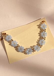 *Handmade* Blue Floral Beaded Bracelet Set