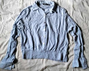 Button down shirt scrunch Top