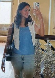 Crochet Vest with Denim Style