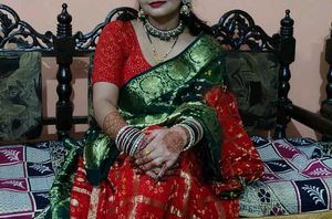 Red and Green Lehenga Choli Set