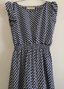 Navy Blue And White Dress