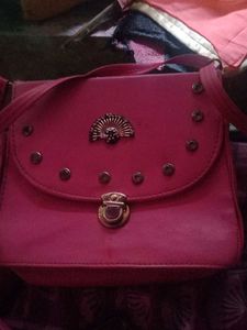 Pink Embellished Crossbody Bag