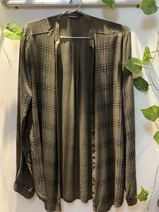 Olive Plaid Button-Down Shirt