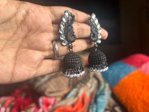 Oxidized Jhumka Earrings