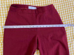 Mango Red Flared Pants Waist 28