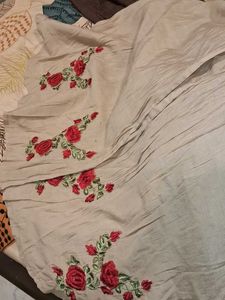 Rose Embroidery Work Front Open Kurta