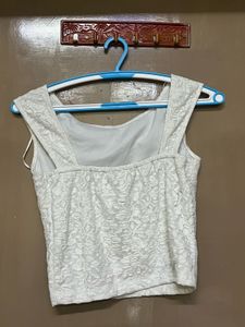 White lacy top