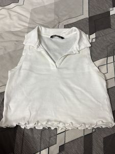A White Crop Top