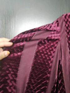 Plum Velvet Textured Top