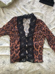 Leopard Print Lace Top