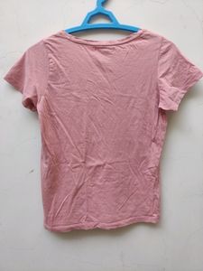 Roadster Pure Cotton Basic Pink T-shirt