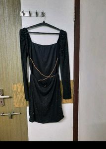 Sparkly Black Bodycon Mini Dress