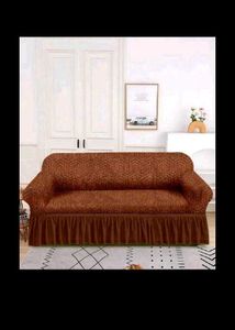 Brown Geometric Sofa Cover