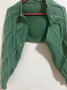 Green Knit Bolero Shrug