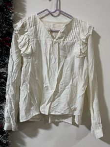Ruffled cream Blouse