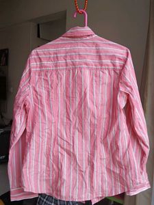 Pink Shirt With White Stripes