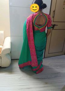 Designer Saree Wid Fancy Blouse