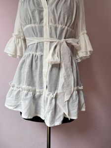 White Ruffle Dress