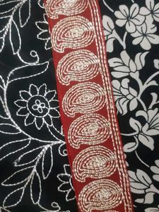 Red Embroidered Kurti Top