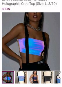 Reflective Buckle Crop Top🌸