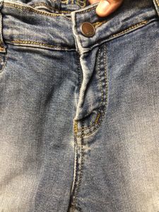 Ribbed Blue Jeans