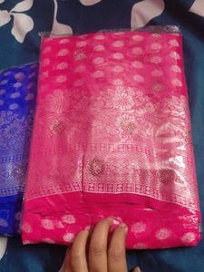 Chiffon Silver Butta Saree With Stone Work