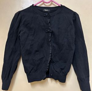 Black Woollen Shrug Coat