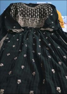 New Olive Party Wear Heavy Embroidered Kurta Set